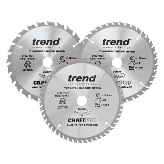 TREND TREND CSB/165/3PK/B 165mm Craft Saw Blade 3pk