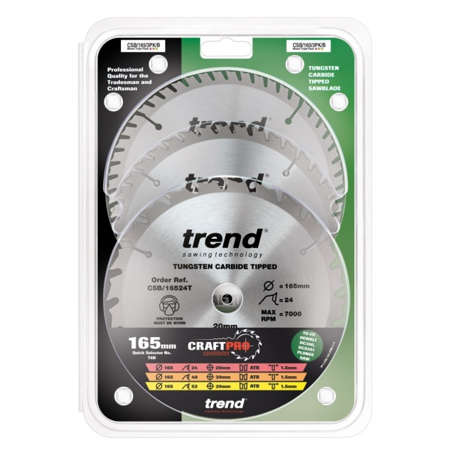 TREND TREND CSB/165/3PK/B 165mm Craft Saw Blade 3pk