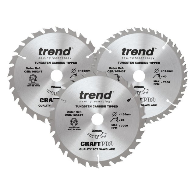 TREND TREND CSB/165/3PK/C 165mm Craft Saw Blade 3pk