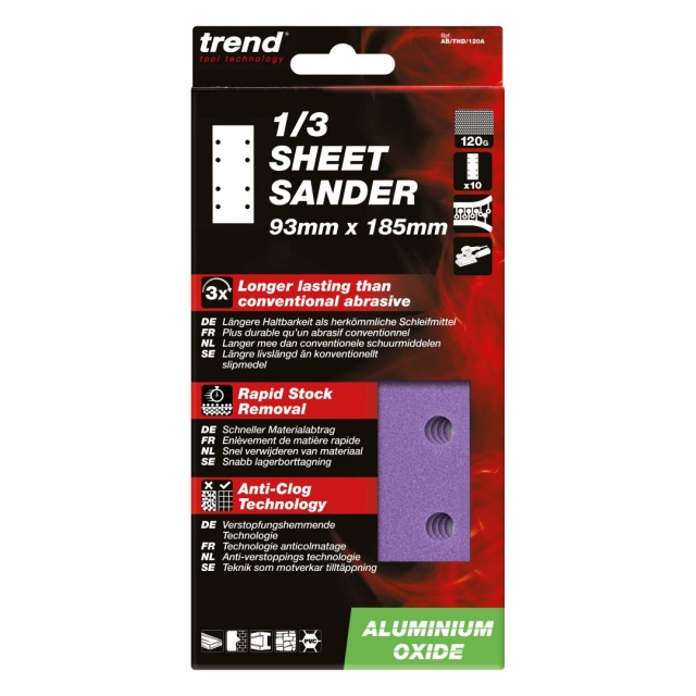 TREND TREND AB/THD/120A Sand Sheet 93x185mm 120G 10pk