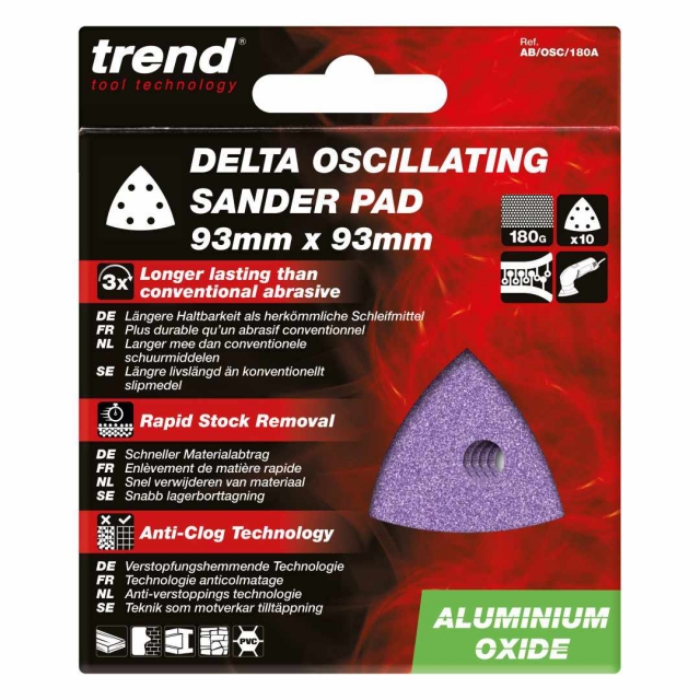 TREND TREND AB/OSC/180A Delt Sand Sheet 93mm 180G 10pk