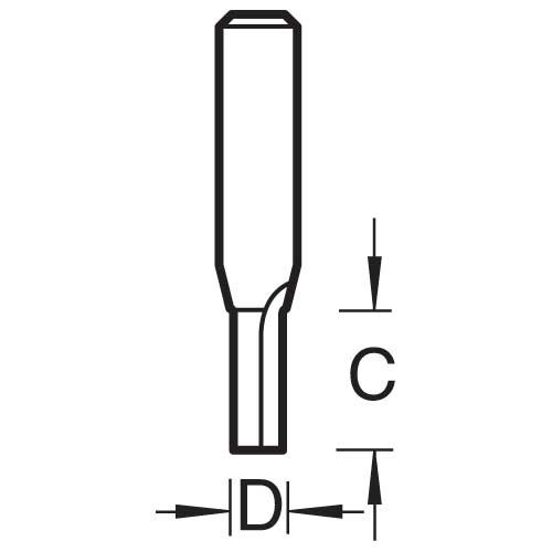 TREND TREND C002X1/4TC Two Flute Cutter 4mm x 11.1mm