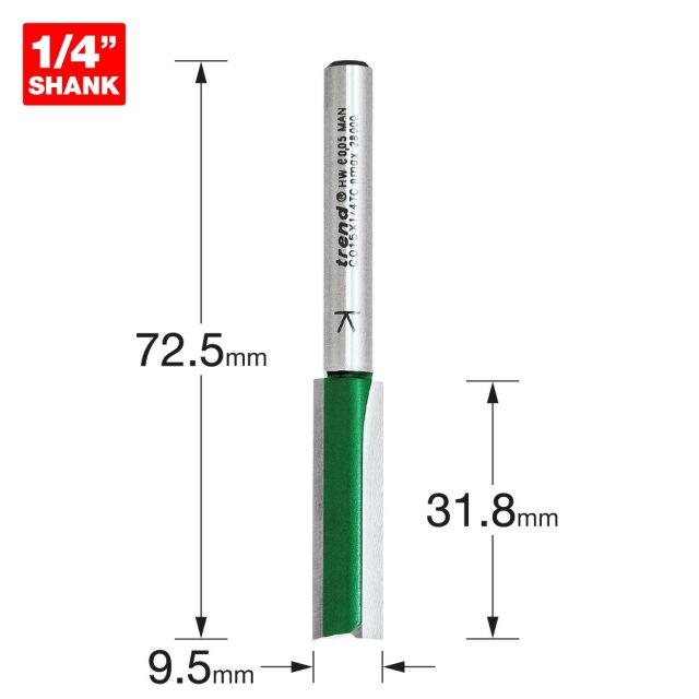 TREND TREND C015X1/4TC Two Flute Cutter 9.5mm x 31.8mm