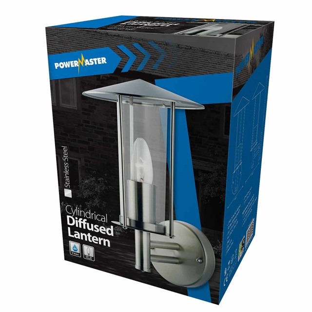 POWERMASTER POWERMASTER S5908 240v Tube Wall Lantern - Stainless Steel