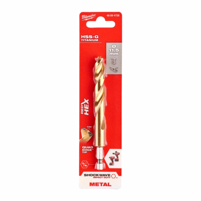MILWAUKEE MILWAUKEE 48894726 11.5mm Shockwave HSS-G Titanium Bit