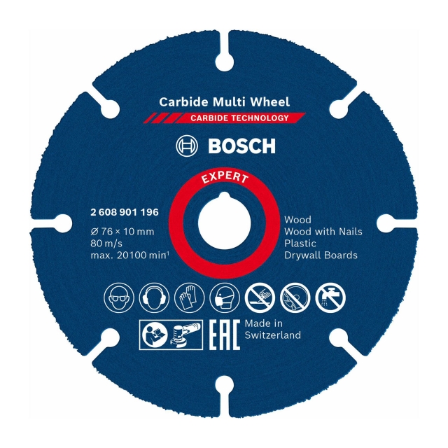 BOSCH BOSCH 2608901196 76mm x 10mm Carbide Multi Wheel