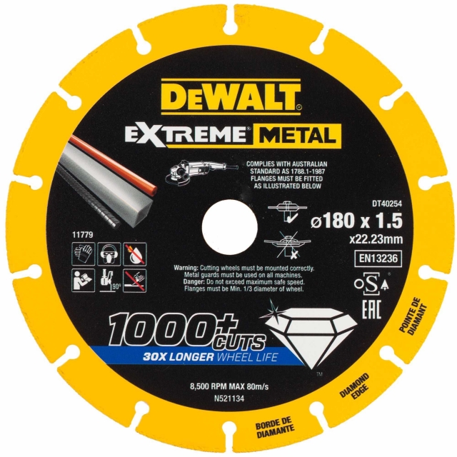 DEWALT DEWALT DT40254QZ Extreme Metal 180x22.23mm Diamond Blade