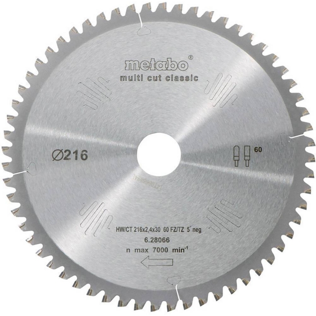 METABO METABO 6280660000 216mm x 30mm 60T Circular Saw Blade
