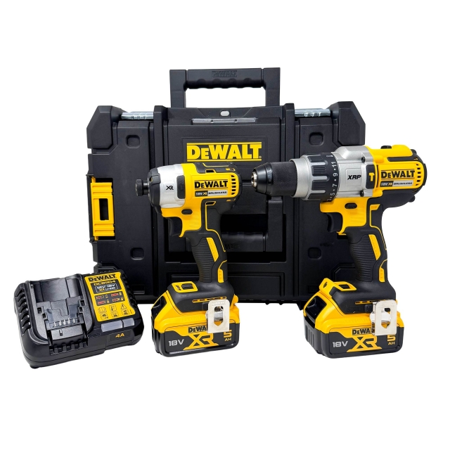 DEWALT DEWALT DCK276P2T 18v Brushless Twin Pack DCD996/DCF887 with 2x5ah Batteries