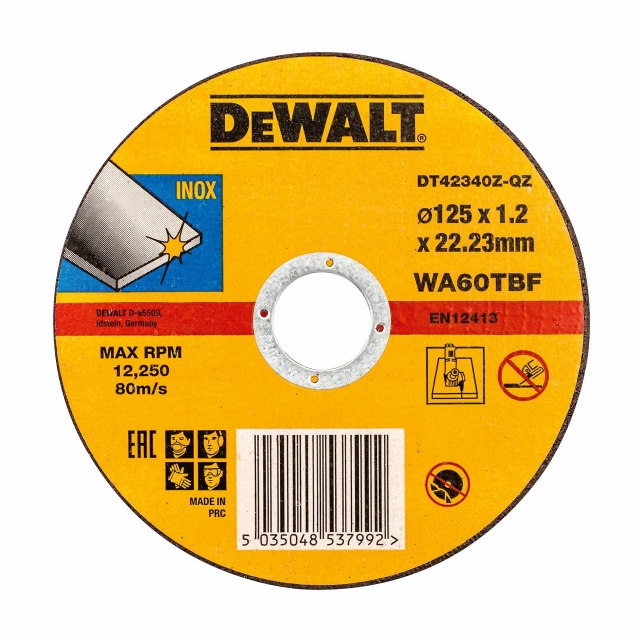 DEWALT DEWALT DT42340Z Inox Cutting Disc 125mm x 1.2mm