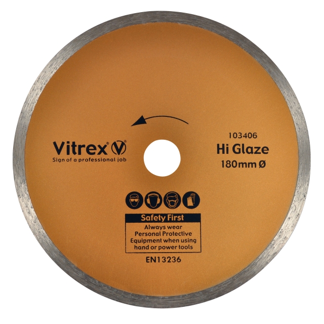 VITREX VITREX 103406 Diamond Blade - 180mm Hi-Glaze