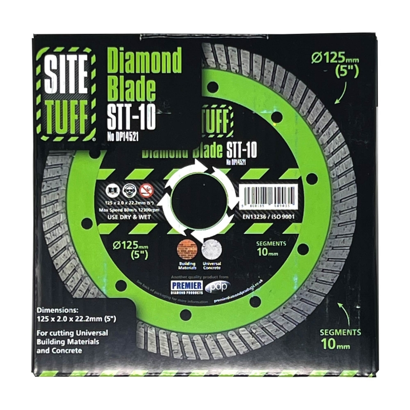 PREMIER DIAMOND PREMIER DIAMOND DP14521 125x2.0x10x22.2mm Turbo Concrete Blade