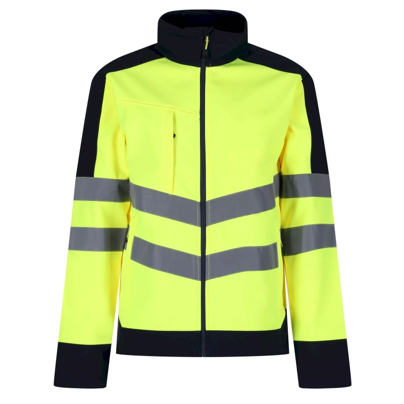 REGATTA REGATTA TRA625 Hi Vis Pro Softshell Jacket - Yellow/Navy