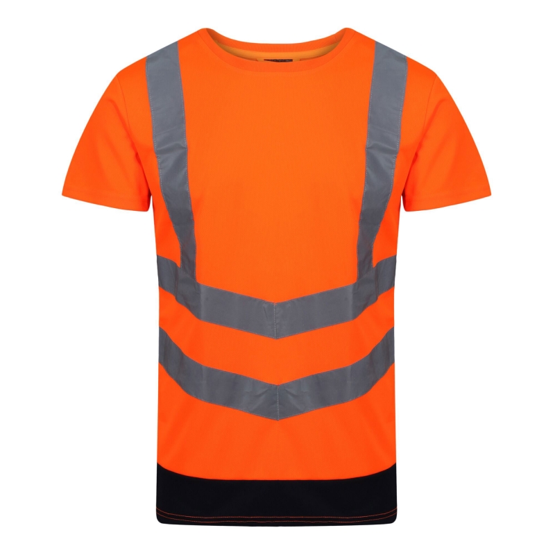 REGATTA REGATTA TRS194 Pro Hi Vis T-Shirt - Orange/Navy