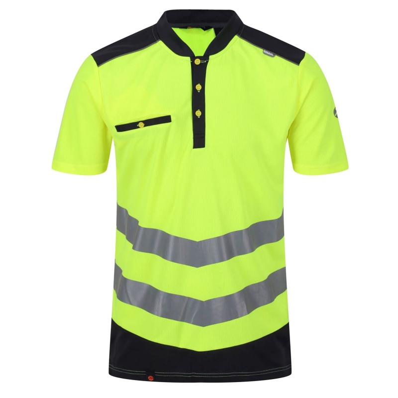 REGATTA REGATTA TRS176 Tactical Hi Vis Polo - Yellow/Grey