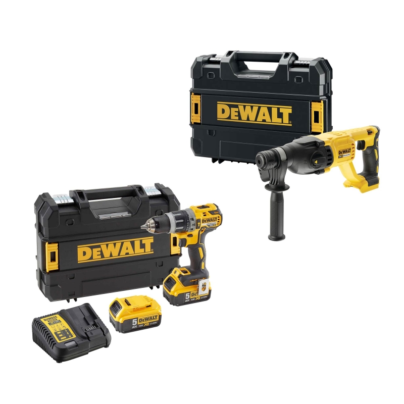 DEWALT DEWALT DCK225P2T 18v Brushless DCH133/DCD796 Twin Pack with 2x5ah Batteries