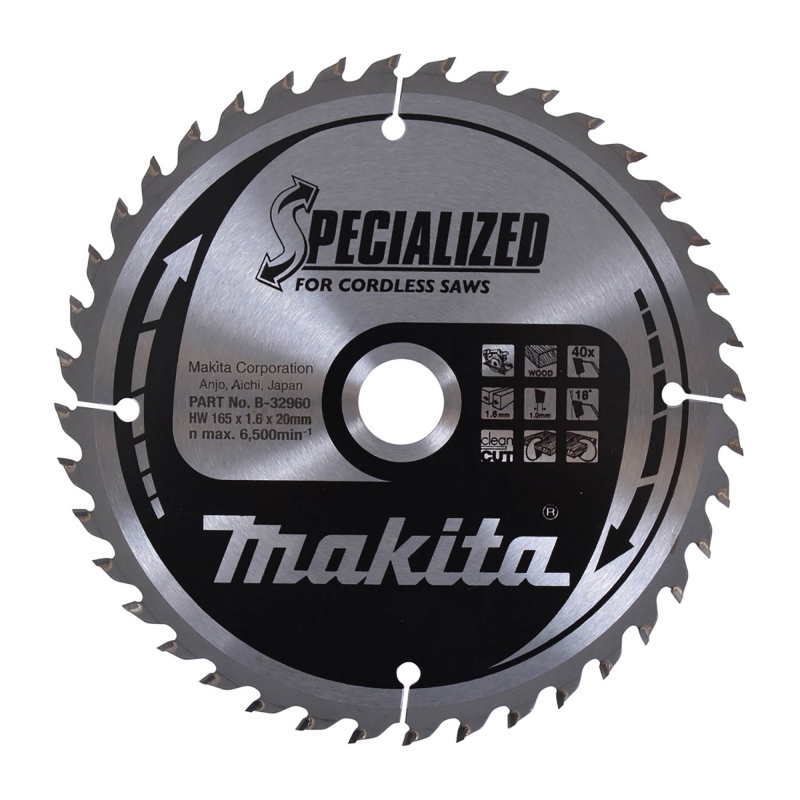 MAKITA MAKITA B-32960 165x20mm 40T Saw Blade (cordless)