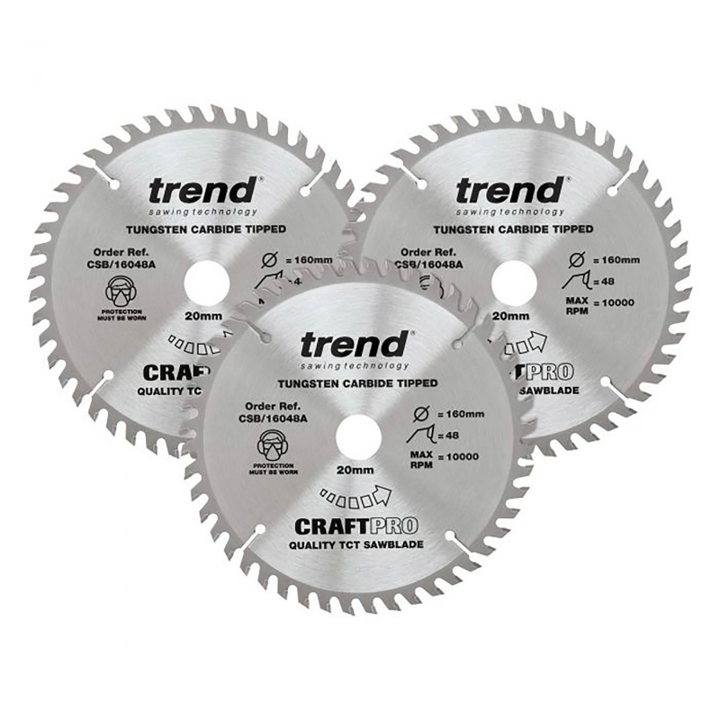 TREND TREND CSB/160/3PK 160mm 48T Craft Saw Blade 3 pack