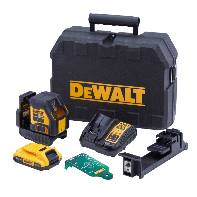 DEWALT DEWALT DCLE34021D1 18v Green Cross Line Laser with 1x2ah Battery