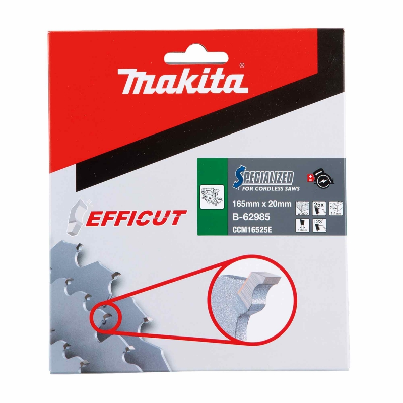 MAKITA MAKITA B-62985 165x20mm 25T Efficut TCT Saw Blade