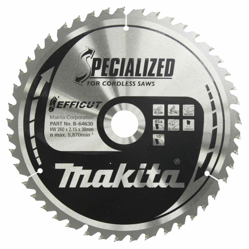 MAKITA MAKITA B-64630 260x30mm 45T Efficut Saw Blade