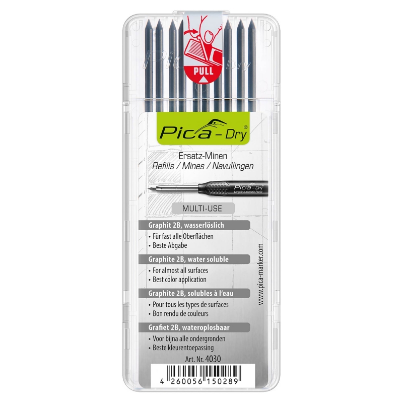 PICA PICA 4030 Dry Pencil Refills - Graphite 10 pack