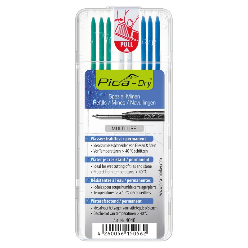 PICA PICA 4040 Dry Refills (Green/White/Blue) 8 pack