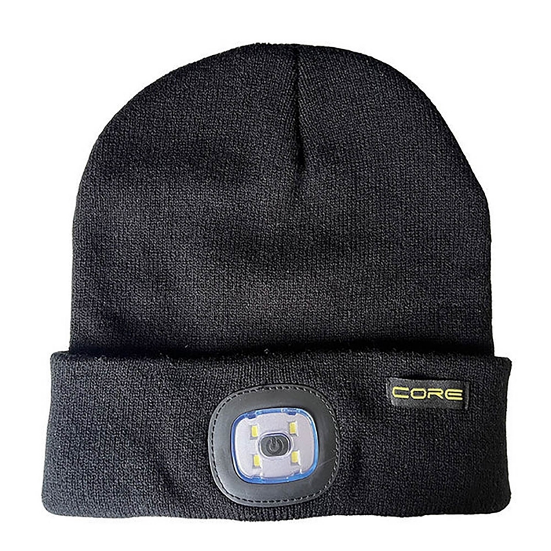 CORE LIGHTING CORE LIGHTING CLB50-B Rechargeable Lighted Beanie Hat -Black
