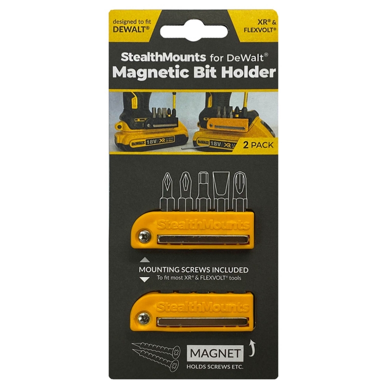 STEALTHMOUNTS SMT-BH-DW-YLW Dewalt Yellow Bit Holder 2 Pack