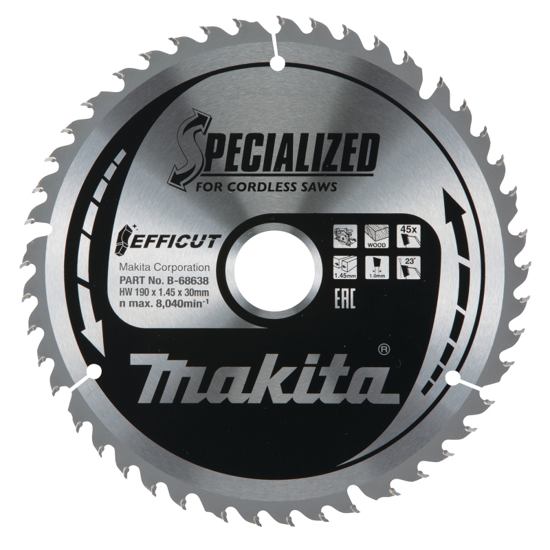 MAKITA MAKITA B-68638 190x30mm 45T Efficut TCT Saw Blade