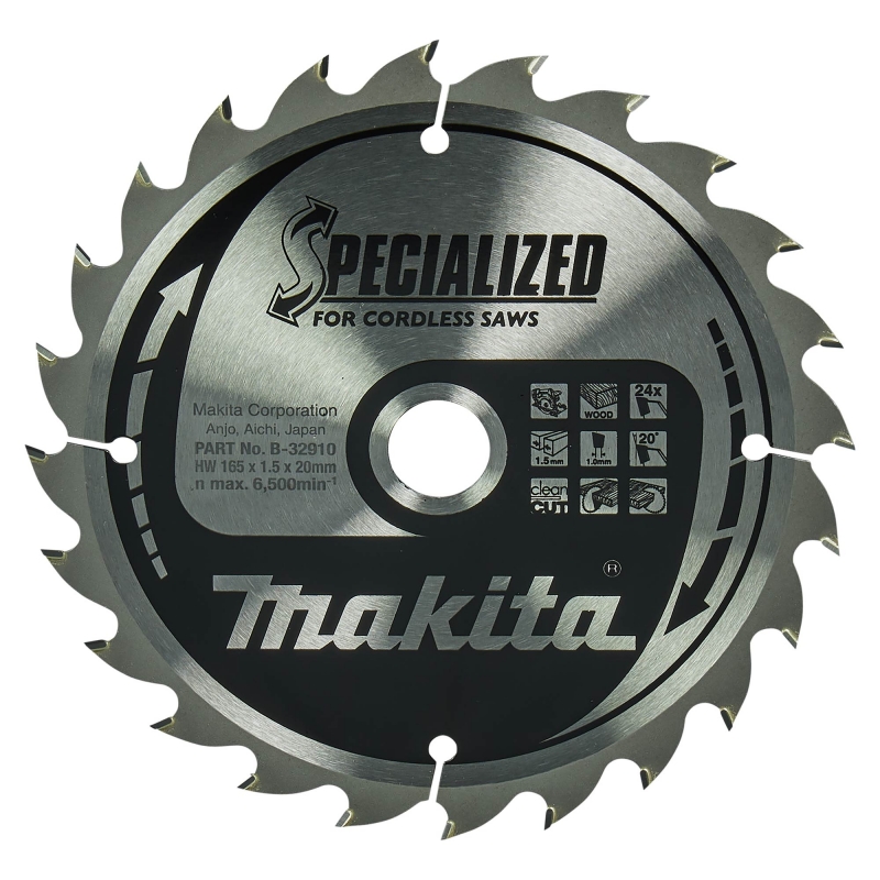 MAKITA MAKITA B-32910 165x20mm 24T Saw Blade (cordless)