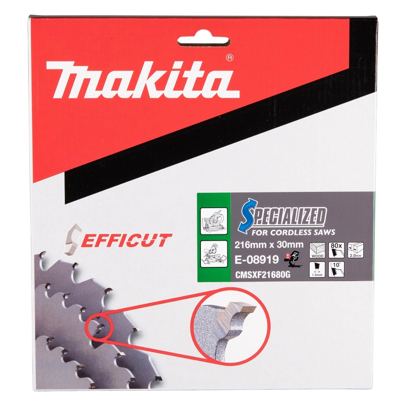 MAKITA MAKITA E-08919 216mm x 30mm 80T TCT Efficut Saw Blade