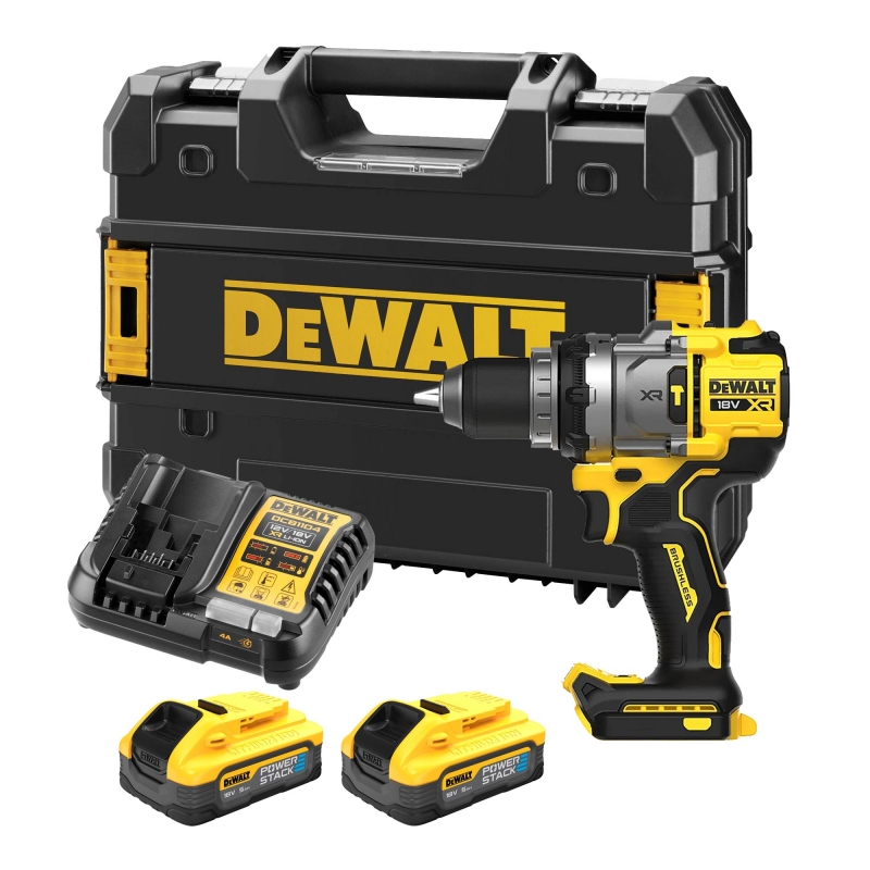 DEWALT DEWALT DCD1007H2T 18v Combi Drill with  2x5ah Powerstack Batteries