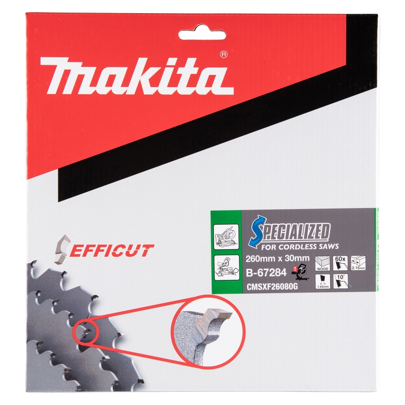 MAKITA MAKITA B-67284 260x30mm 60T Efficut TCT Saw Blade