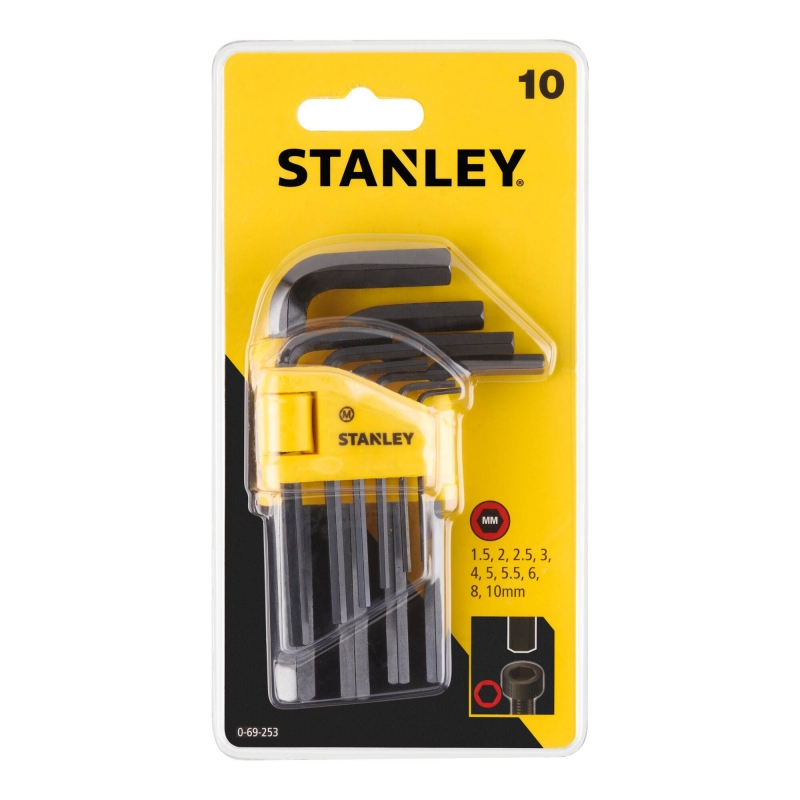 STANLEY STANLEY 0-69-253 10 Piece  Hex Key Set 1.5 - 10mm