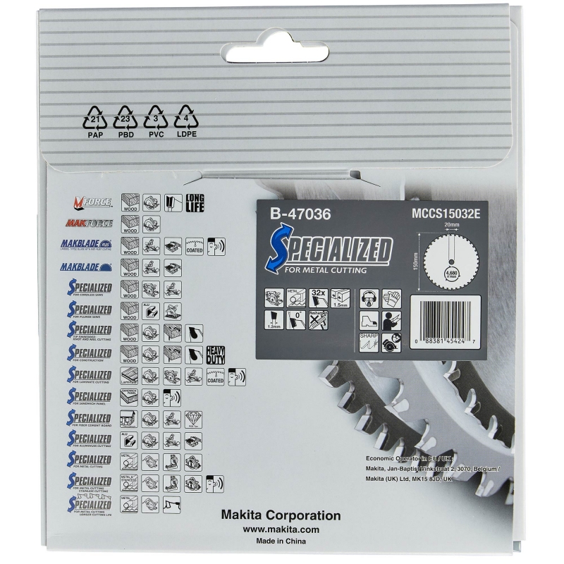 MAKITA MAKITA B-47036 150mm x 20mm 32T TCT Saw Blade