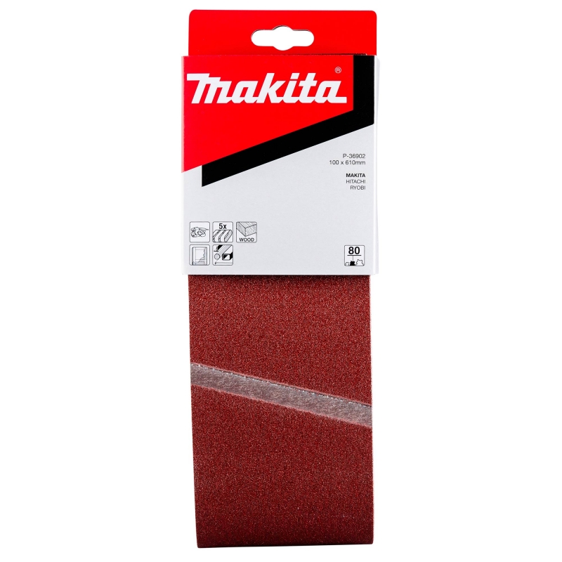 MAKITA MAKITA P-36902 100x610mm 80g Sanding Belts 5 pack