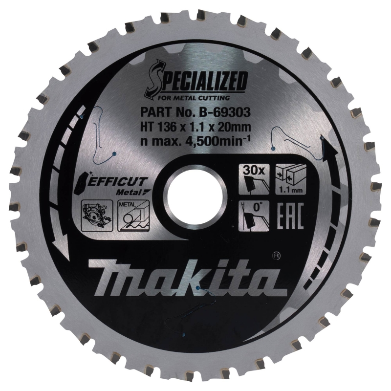 MAKITA MAKITA B-69303 136mm x 20mm 30T Blade for Metal