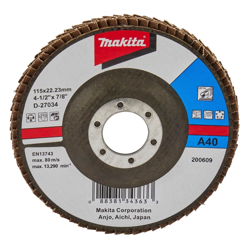 MAKITA MAKITA D-27034 Flap Disc 115mm A40 Grit