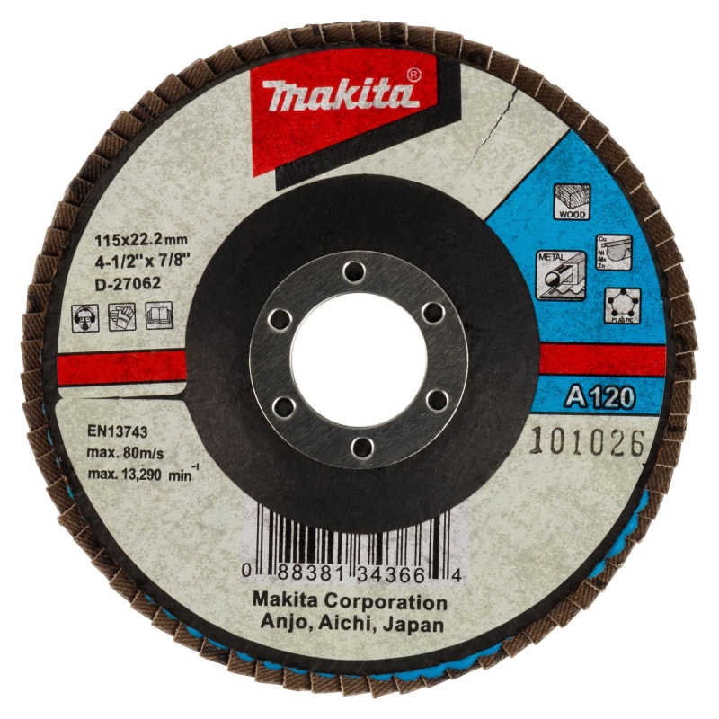 MAKITA MAKITA D-27062 Flap Disc 115mm A120 Grit