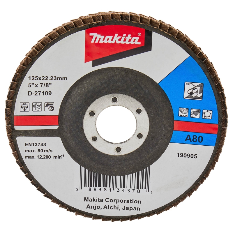 MAKITA MAKITA D-27109 Flap Disc 125mm A80 Grit