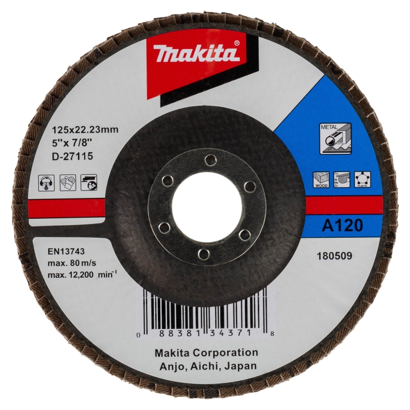 MAKITA MAKITA D-27115 Flap Disc 125mm A120 Grit