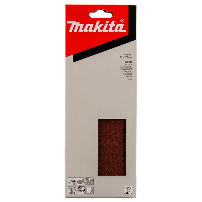 MAKITA MAKITA P-36011 93x230mm 120g Sanding Sheets 10 Pack