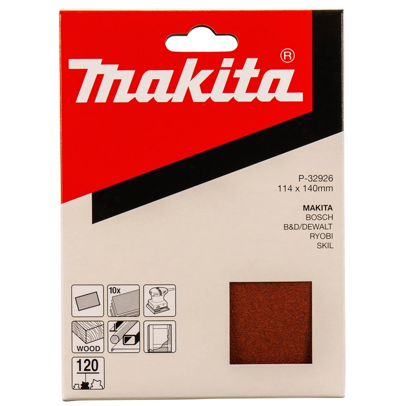 MAKITA MAKITA P-32926 114x140mm 120g Sanding Sheets 10 Pack