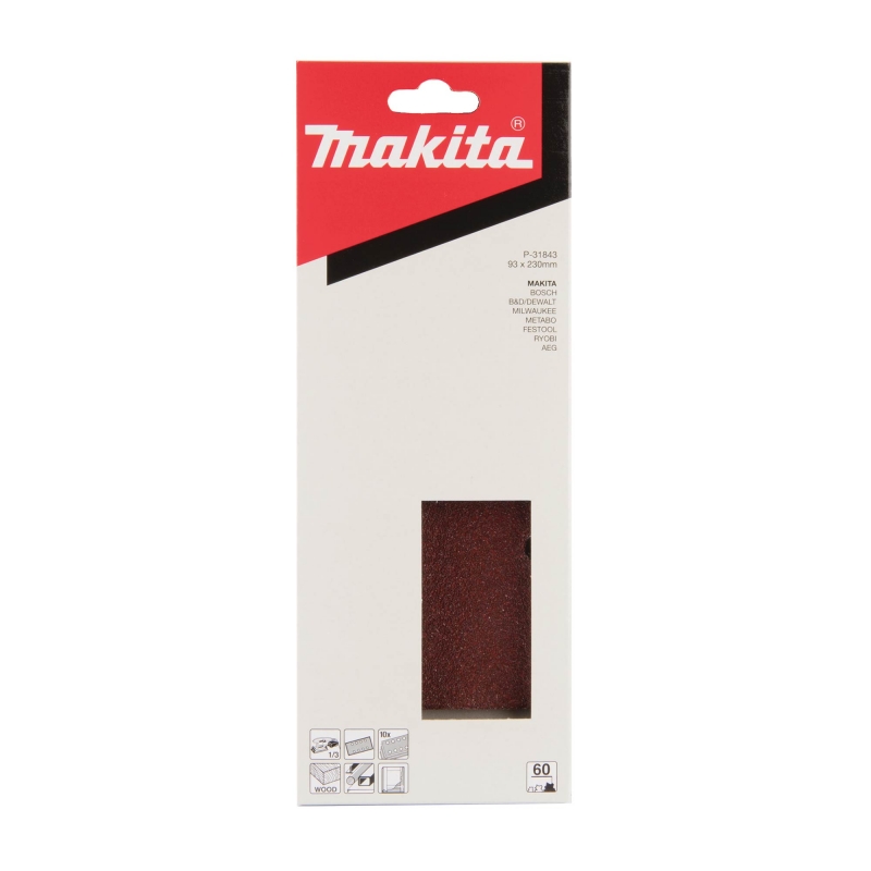 MAKITA MAKITA P-31843 93x230mm 60g Sanding Sheets 10 Pack