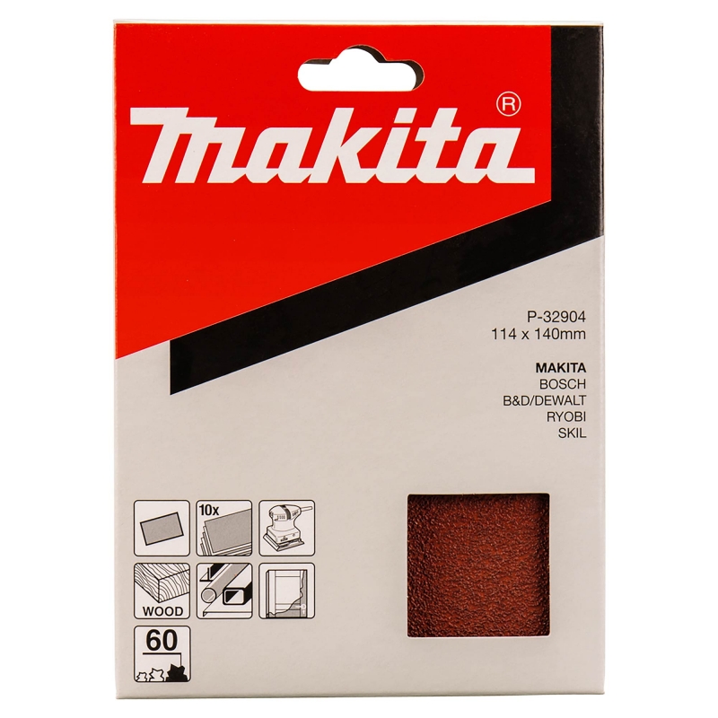 MAKITA MAKITA P-32904 114x140mm 60g Sanding Sheets 10 Pack