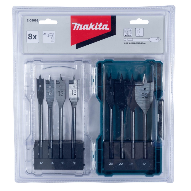 MAKITA MAKITA E-08698 8 Piece Flat Bit Set
