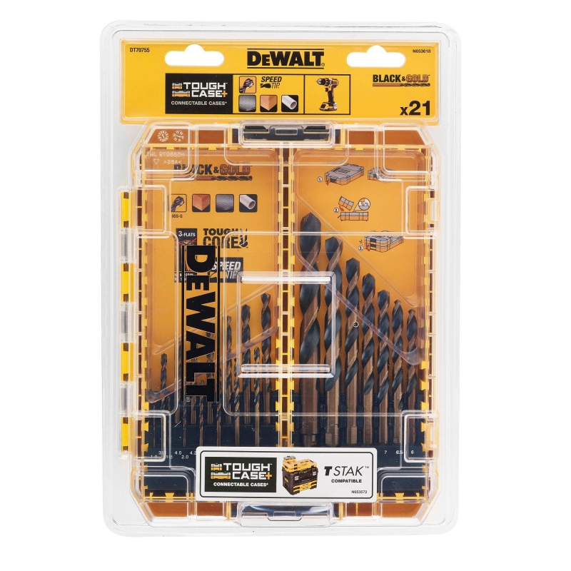 DEWALT DEWALT DT70755-QZ 21 Piece HSS Black/Gold Drill Set
