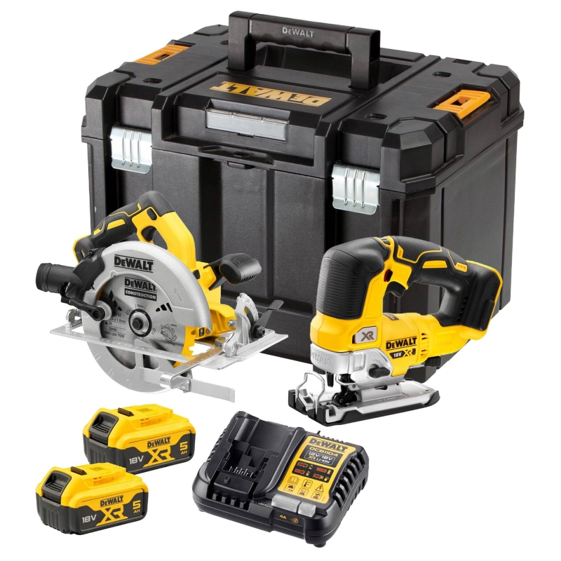 DEWALT DEWALT DCK2012P2T 18v Jigsaw/Circular Saw Kit with 2x5ah Batteries