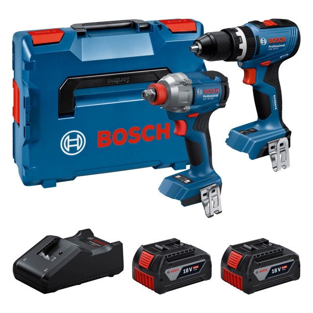 BOSCH BOSCH GSB18V-65/GDX18V-285 18v Twin Pack with 2x4ah Batteries